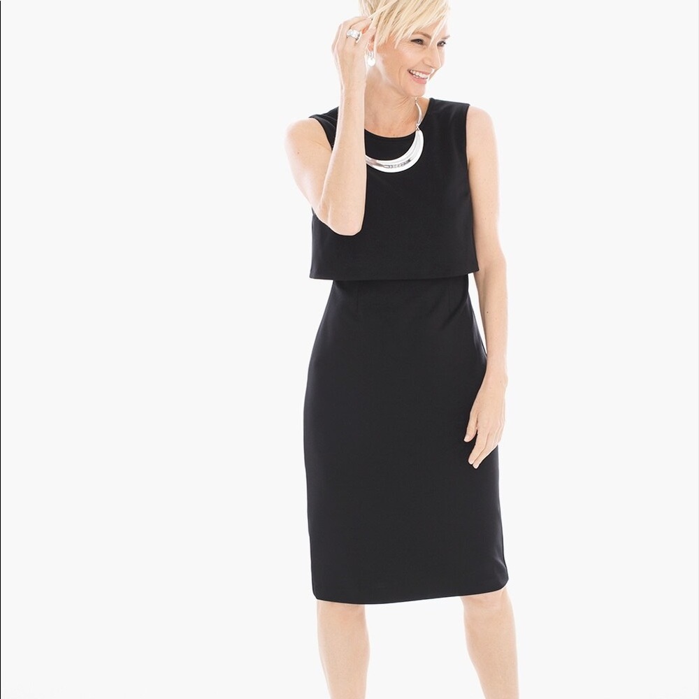 NWT Chico’s black pop over short dress